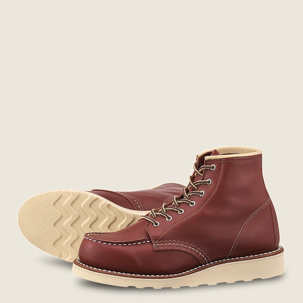 Red Wing Heritage Boots Burgundy - Red Wing Womens 6-inch Classic Moc - Short Atanado Leather - IVWA
